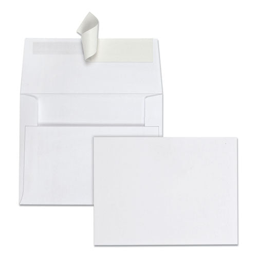 Greeting Card/Invitation Envelope, A-2, Square Flap, Redi-Strip Adhesive Closure, 4.38 x 5.75, White, 100/Box-(QUA10740)