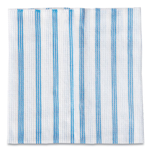 Disposable Microfiber Cleaning Cloths, 12 x 12, Blue/White Stripes, 600/Pack-(RCP2134283)