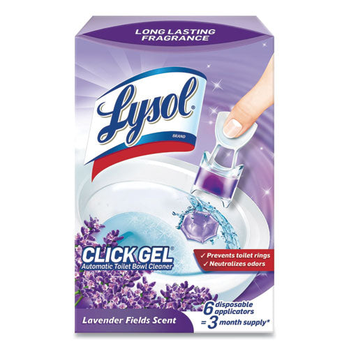 Click Gel Automatic Toilet Bowl Cleaner, Lavender Fields, 6/Box, 4 Boxes/Carton-(RAC89060CT)