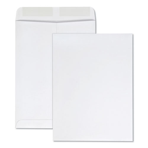 Catalog Envelope, 28 lb Bond Weight Kraft, #10 1/2, Square Flap, Gummed Closure, 9 x 12, White, 100/Box-(QUA41413)