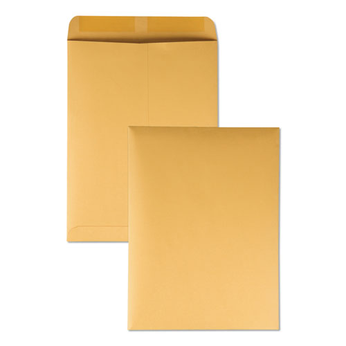 Catalog Envelope, 28 lb Bond Weight Kraft, #12 1/2, Square Flap, Gummed Closure, 9.5 x 12.5, Brown Kraft, 250/Box-(QUA41565)