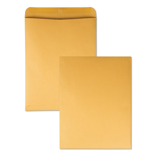 Catalog Envelope, 28 lb Bond Weight Kraft, #15 1/2, Square Flap, Gummed Closure, 12 x 15.5, Brown Kraft, 250/Box-(QUA41965)