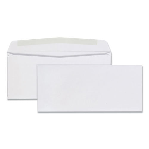 Business Envelope, #9, Commercial Flap, Diagonal Seam, Gummed Closure, 24 lb Bond Weight Paper, 3.88 x 8.88, White, 500/Box-(QUA90090)