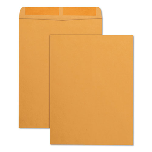 Catalog Envelope, 28 lb Bond Weight Kraft, #13 1/2, Square Flap, Gummed Closure, 10 x 13, Brown Kraft, 250/Box-(QUA41665)