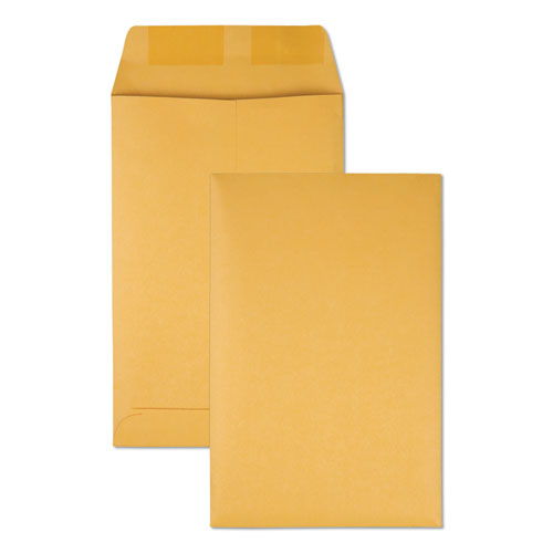 Catalog Envelope, 28 lb Bond Weight Kraft, #1 3/4, Square Flap, Gummed Closure, 6.5 x 9.5, Brown Kraft, 500/Box-(QUA40865)