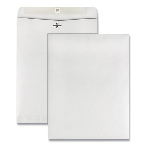Clasp Envelope, 28 lb Bond Weight Paper, #97, Square Flap, Clasp/Gummed Closure, 10 x 13, White, 100/Box-(QUA38397)