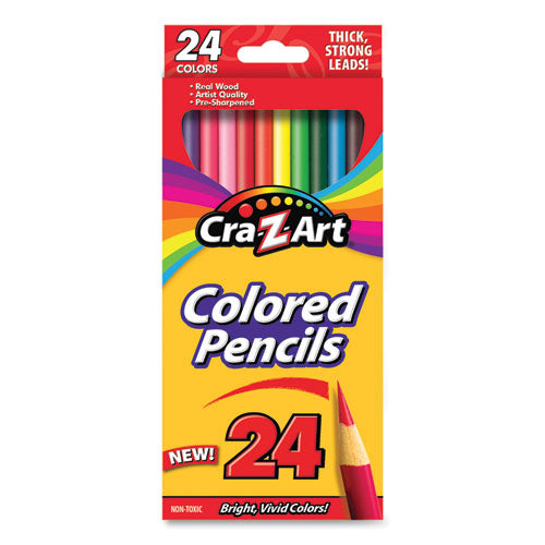 Colored Pencils, 24 Assorted Lead/Barrel Colors, 24/Set-(CZA10403WM40)