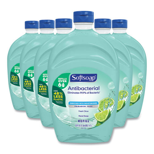 Antibacterial Liquid Hand Soap Refills, Fresh, 50 oz, Green, 6/Carton-(CPC45991)