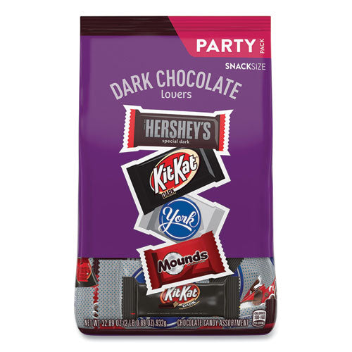 Dark Chocolate Lovers Snack Size Party Pack, 32.89 oz Bag, Approximately 60 Pieces-(HRS99995)