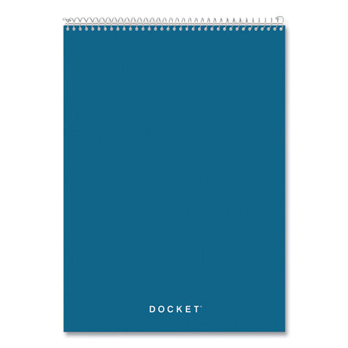 Docket Ruled Wirebound Pad with Cover, Wide/Legal Rule, Blue Cover, 70 White 8.5 x 11.75 Sheets-(TOP63631)