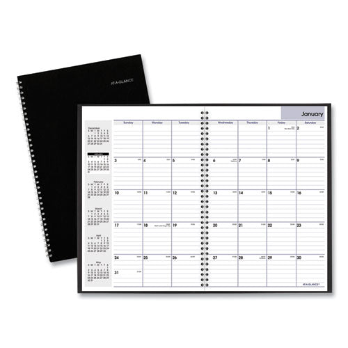 DayMinder Monthly Planner, Ruled Blocks, 12 x 8, Black Cover, 14-Month (Dec to Jan): 2022 to 2024-(AAGSK200)