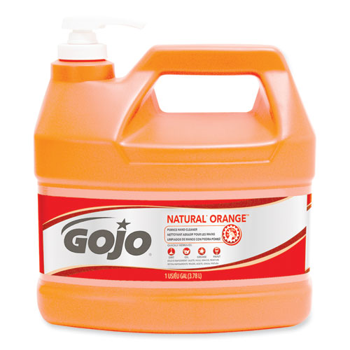 NATURAL ORANGE Pumice Hand Cleaner, Citrus, 1 gal Pump Bottle, 2/Carton-(GOJ095502CT)