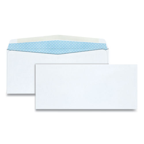 Security Tint Business Envelope, #10, Commercial Flap, Gummed Closure, 4.13 x 9.5, White, 500/Box-(QUA90030)