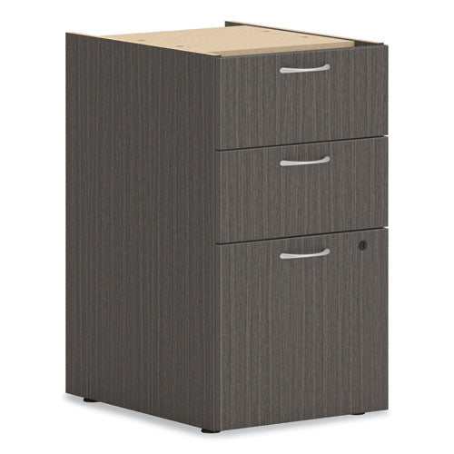 Mod Support Pedestal, Left or Right, 3-Drawers: Box/Box/File, Legal/Letter, Slate Teak, 15" x 20" x 28"-(HONPLPSBBFLS1)