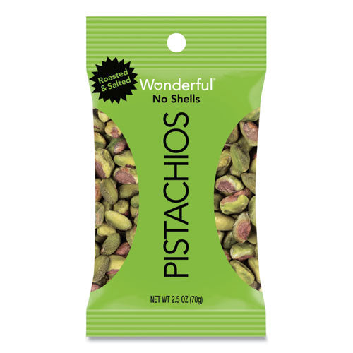 Wonderful Pistachios, Dry Roasted and Salted, 2.5 oz, 8/Box-(PAM070146A25M)