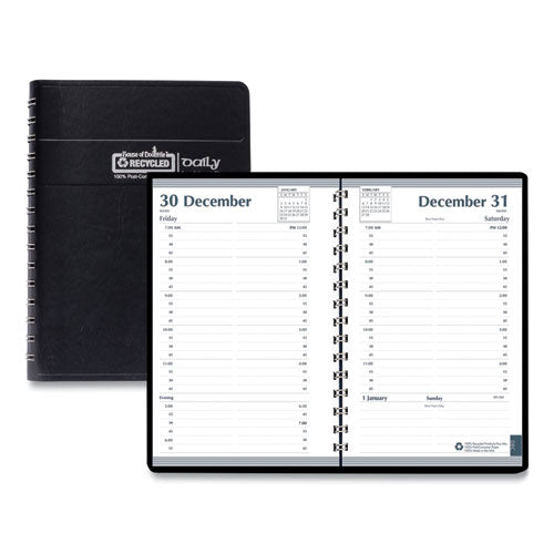 Memo Size Daily Appointment Book with 15-Minute Schedule, 8 x 5, Black Cover, 12-Month (Jan to Dec): 2023-(HOD28802)