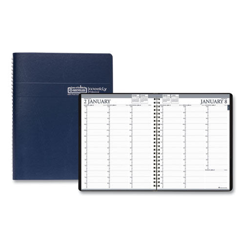 Recycled Professional Weekly Planner, 15-Minute Appts, 11 x 8.5, Blue Wirebound Soft Cover, 12-Month (Jan to Dec): 2023-(HOD27207)