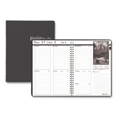 Black-on-White Photo Weekly Appointment Book, Landscapes Photography, 11 x 8.5, Black Cover, 12-Month (Jan to Dec): 2023-(HOD217102)