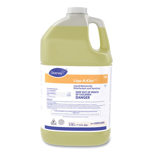 Liqu-A-Klor Disinfectant/Sanitizer, 1 gal Bottle, 4/Carton-(DVO02853280)