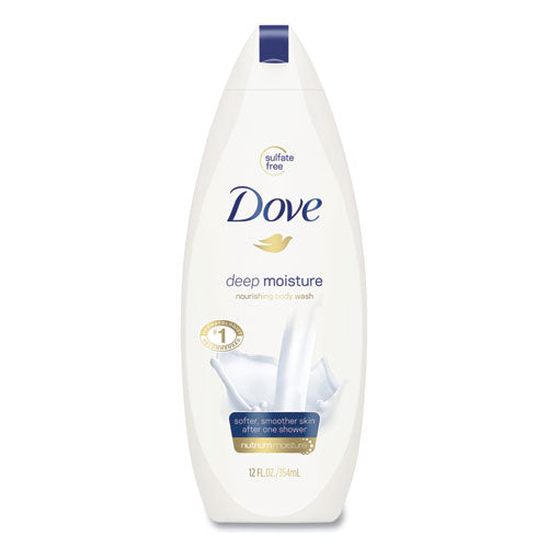 Dove Body Wash Deep Moisture, 12 oz Bottle, 6/Carton-(DVOCB123410)