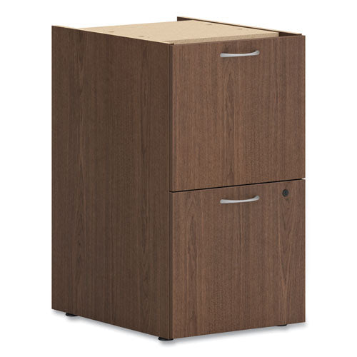 Mod Support Pedestal, Left or Right, 2 Legal/Letter-Size File Drawers, Sepia Walnut, 15" x 20" x 28"-(HONPLPSFFLE1)