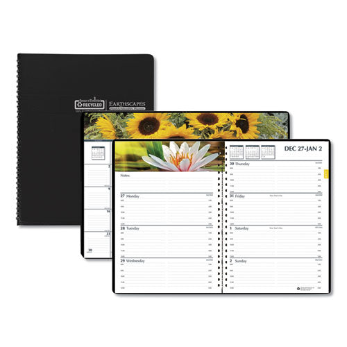 Earthscapes Recycled Weekly/Monthly Planner, Gardens of the World Photography, 10 x 7, Black Cover, 12-Month (Jan-Dec): 2023-(HOD294632)