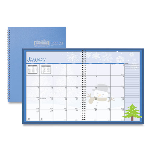 Seasonal Monthly Planner, Seasonal Artwork, 10 x 7, Light Blue Cover, 12-Month (Jan to Dec): 2023-(HOD23908)