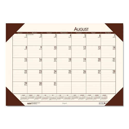 EcoTones Recycled Academic Desk Pad Calendar, 18.5 x 13, Cream Sheets, Brown Corners, 12-Month (Aug to July): 2022 to 2023-(HOD012541)