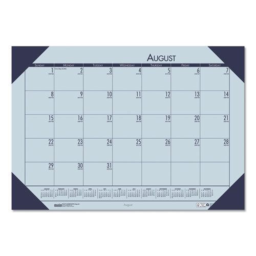 EcoTones Recycled Academic Desk Pad Calendar, 18.5 x 13, Orchid Sheets, Cordovan Corners, 12-Month (Aug-July): 2022-2023-(HOD012573)