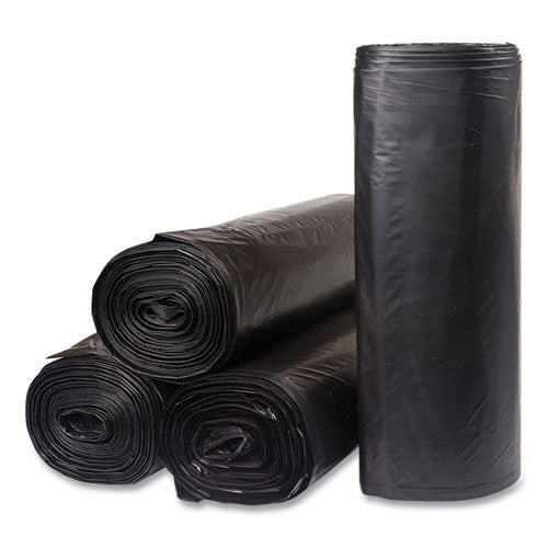 Low-Density Commercial Can Liners, 60 gal, 1.2 mil, 38" x 58", Black, 10 Bags/Roll, 10 Rolls/Carton-(IBSECI385812K)