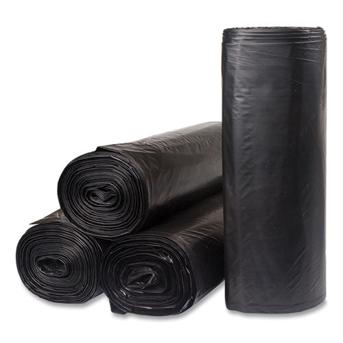 Low-Density Commercial Can Liners, 45 gal, 1.2 mil, 40" x 46", Black, 10 Bags/Roll, 10 Rolls/Carton-(IBSECI404612K)