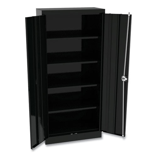 Space Saver Storage Cabinet, Four Fixed Shelves, 30w x 15d x 66h, Black-(ALECM6615BK)