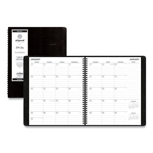 Aligned Monthly Planner with Built-In Pocket Page, 11 x 9, Black Cover, 12-Month (Jan to Dec): 2023-(BLS123849)