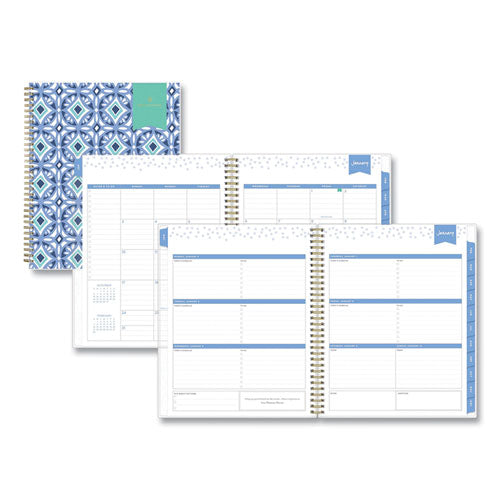 Day Designer Tile Weekly/Monthly Planner, Tile Artwork, 11 x 8.5, Blue/White Cover, 12-Month (Jan to Dec): 2023-(BLS101411)