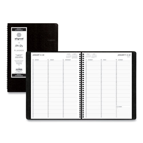 Aligned Weekly Appointment Planner, 11 x 8.25, Black Cover, 12-Month (Jan to Dec): 2023-(BLS123846)