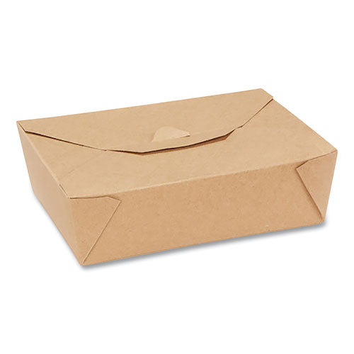 Reclosable One-Piece Natural-Paperboard Take-Out Box, 8.5 x 6.25 x 2.5, Brown, Paper, 200/Carton-(DXE3TOC)