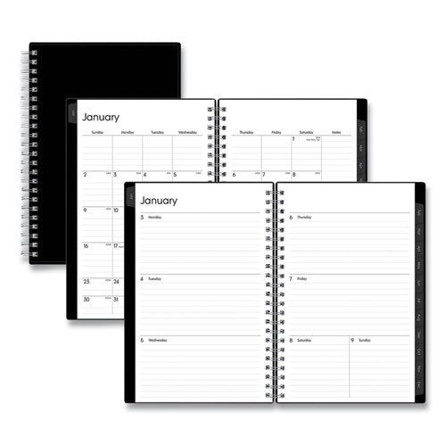 Enterprise Weekly/Monthly Planner, Enterprise Formatting, 8 x 5, Black Cover, 12-Month (Jan to Dec): 2023-(BLS111291)