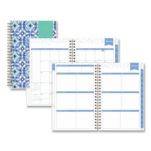 Day Designer Tile Weekly/Monthly Planner, Tile Artwork, 8 x 5, Blue/White Cover, 12-Month (Jan to Dec): 2023-(BLS101410)