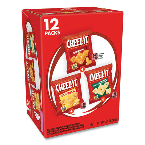 Baked Snack Crackers, Variety Pack, 0.75 oz Bag, 12/Box-(KEB94026)