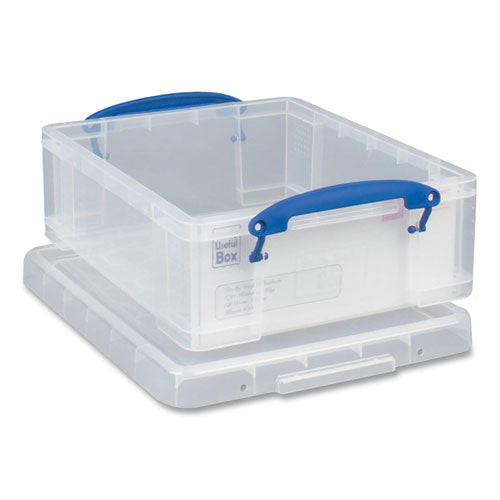 Snap-Lid Storage Bin, 2.14 gal, 11" x 14" x 5", Clear/Blue, 5/Pack-(RUA81CPK5CB)