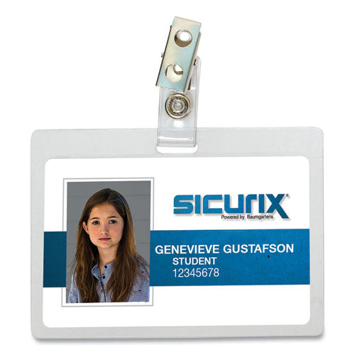 Self Laminating Badge Holder, Horizontal, 3.5 x 2.25, Clear, 25/Pack-(SRXBAU62916)