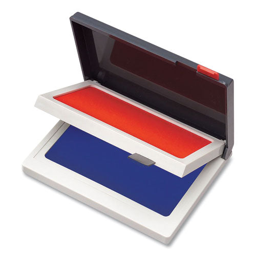 Two-Color Felt Stamp Pads, 4.25" x 3.75", Blue/Red-(COS090429)