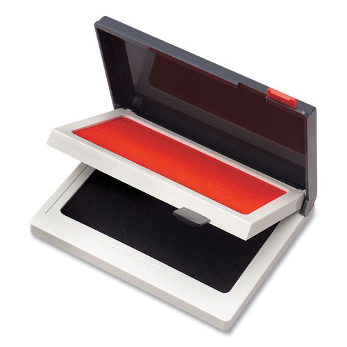 2000 PLUS Two-Color Felt Stamp Pad Case, 4" x 2", Black/Red-(CSC090468)