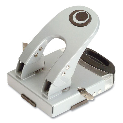 50-Sheet Deluxe Two-Hole Punch, 1/4" Holes, Gray/Blue-(OIC90101)