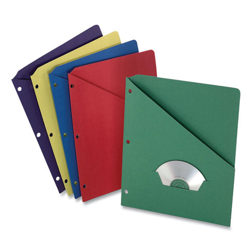 Slash Pocket Project Folders, 3-Hole Punched, Straight Tab, Letter Size, Assorted, 25/Pack-(PFX32940PK)