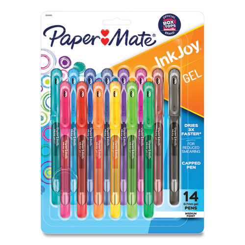 InkJoy Gel Pen, Stick, Medium 0.7 mm, Assorted Ink and Barrel Colors, 14/Pack-(PAP2023009)