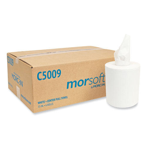 Morsoft Center-Pull Roll Towels, 2-Ply, 6.9" dia, 500 Sheets/Roll, 6 Rolls/Carton-(MORC5009)