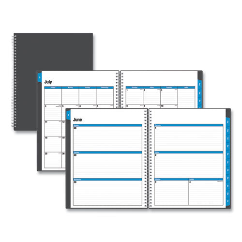 Collegiate Academic Year Weekly/Monthly Planner, 11 x 8.5, Charcoal Cover, 12-Month (July to June): 2022 to 2023-(BLS100135)