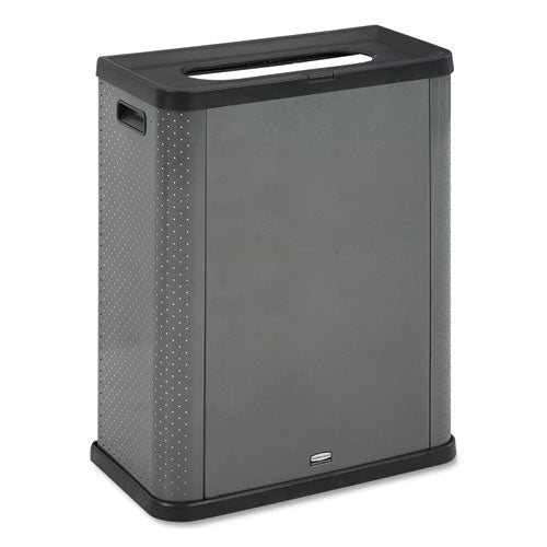 Elevate Decorative Refuse Container, Landfill, 23 gal, Plastic/Metal, Pearl Dark Gray-(RCP2136963)