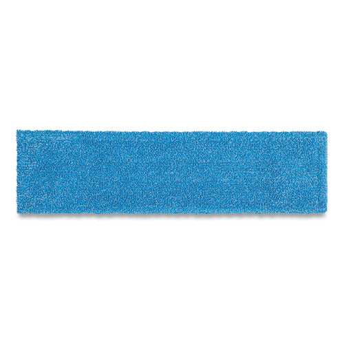 Adaptable Flat Mop Pads, Microfiber, 19.5 x 5.5, Blue-(RCP2132427)